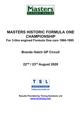 Masters Historic Formula One Championship