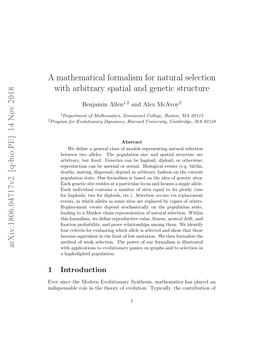 A Mathematical Formalism for Natural Selection with Arbitrary Spatial and Genetic Structure