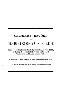 1874-1875 Obituary Record of Graduates of Yale University