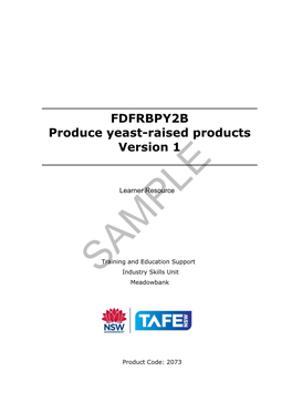 FDFRBPY2B Produce Yeast-Raised Products Version 1