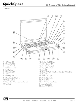 HP Compaq Nx9105 Business Notebook Overview