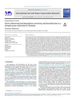 Factor Influencing Land Degradation Sensitivity and Desertification in A