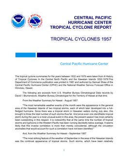 Tropical Cyclones 1957
