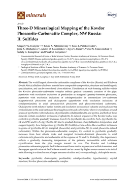 Three-D Mineralogical Mapping of the Kovdor Phoscorite-Carbonatite Complex, NW Russia: II