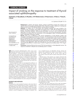 Impact of Smoking on the Response to Treatment of Thyroid Associated