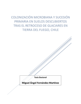 Colonización Microbiana Y Sucesión Primaria En Suelos Descubiertos Tras El Retroceso De Glaciares En Tierra Del Fuego, Chile