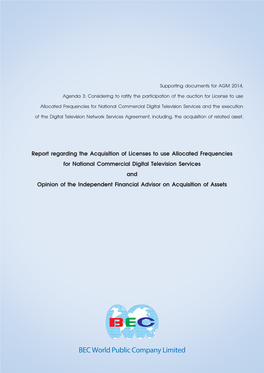 Report Regarding the Acquisition of Licenses to Use Allocated Frequencies for National Commercial Digital Television Services An