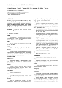 Cucurbitaceae Family Plants with Flowering & Fruiting Process