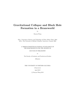 Gravitational Collapse and Black Hole Formation in a Braneworld By