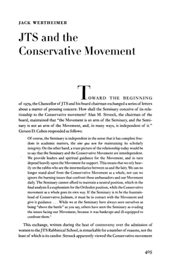 JTS and the Conservative Movenlent