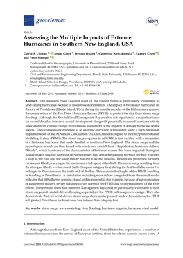 Assessing the Multiple Impacts of Extreme Hurricanes in Southern New England, USA