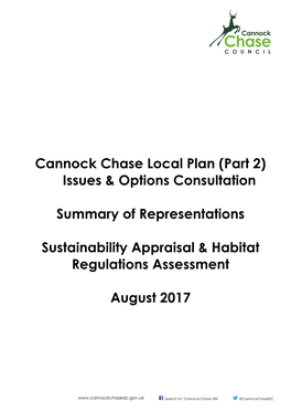 Cannock Chase Local Plan (Part 2) Issues & Options Consultation