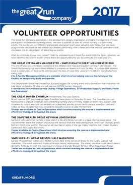 Volunteer Opportunities