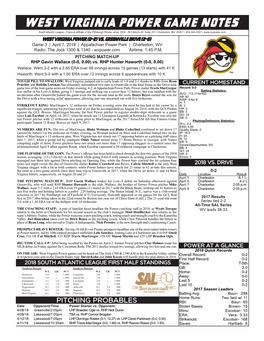 West Virginia Power Game Notes