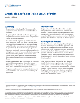 Graphiola Leaf Spot (False Smut) of Palm1 Monica L