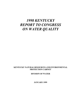 1998 Kentucky Report to Congress on Water Quality