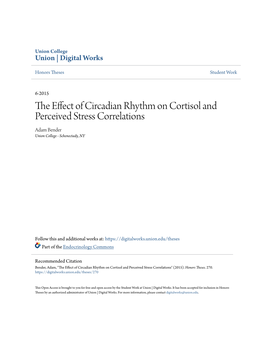 The Effect of Circadian Rhythm on Cortisol and Perceived Stress Correlations" (2015)