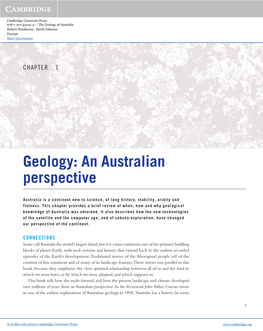 Geology: an Australian Perspective