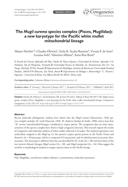 The Mugil Curema Species Complex (Pisces, Mugilidae): a New Karyotype for the Pacific White Mullet Mitochondrial Lineage