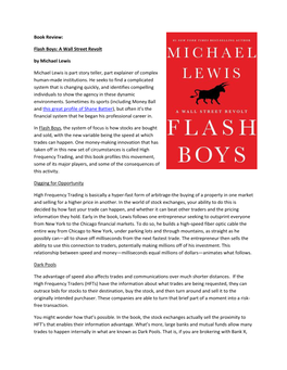 Book Review: Flash Boys: a Wall Street Revolt by Michael Lewis