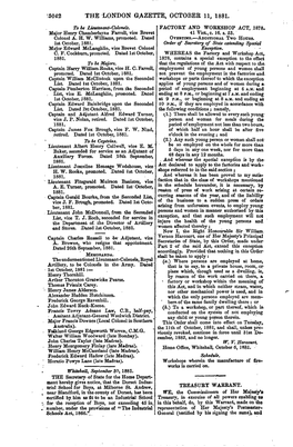 The London Gazette, October 11, 1881