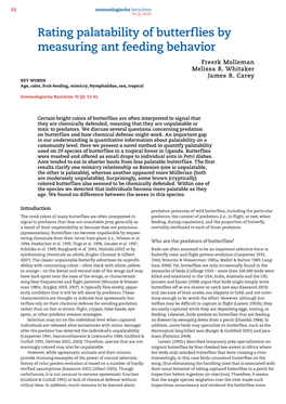 Rating Palatability of Butterflies by Measuring Ant Feeding Behavior