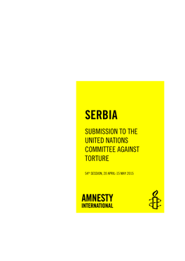 Serbia Submission to the United Nations Committee Against Torture