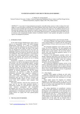 Ζ9 2001 Water Management Using RES in the Island of Rhodes