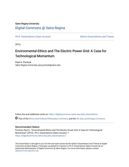 Environmental Ethics and the Electric Power Grid: a Case for Technological Momentum