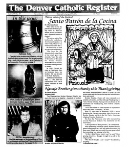 Santo (Patron De Ca Cocina by Charlene Scott Who Better to Be the Patron Saint of Thanks Giv­ Ing Than St