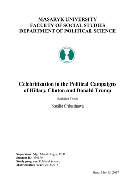 Celebritization in the Political Campaigns of Hillary Clinton and Donald Trump