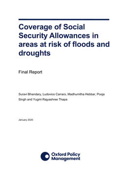 Coverage of Social Security Allowances in Areas at Risk of Floods and Droughts