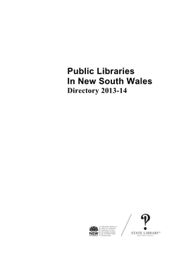Public Libraries in New South Wales: Directory 2013–14