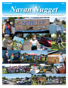 SEPTEMBER 2020 Navan Nugget BUSINESS CARDS ROTATED BI-MONTHLY Digital Colour Version Available on Navan.On.Ca Page 2 SEPTEMBER