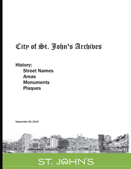 Street Names, Monuments, Areas, Plaques