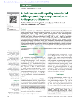 Autoimmune Retinopathy Associated With