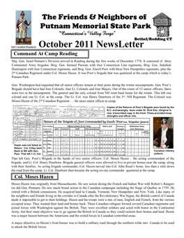 October 2011 Newsletter Command at Camp Reading Maj