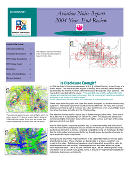 Aviation Noise Report 2004 Year End Review