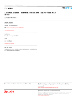 Laturbo Avedon – Panther Modern and File-Based Ex H I B Itions Laturbo Avedon