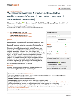 A Windows Software Tool for Qualitative Research[Version