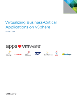 Virtualizing Business-Critical Applications on Vsphere