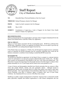 Staff Report City of Manhattan Beach