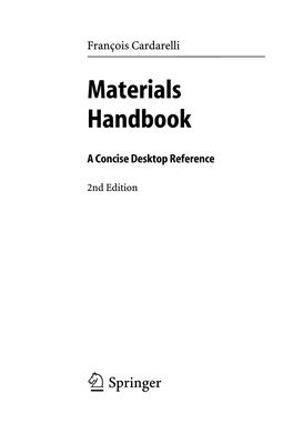 Materials Handbook a Concise Desktop Reference