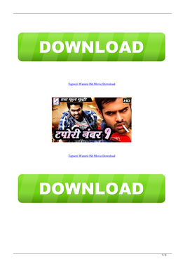 Tapoori Wanted Hd Movie Download