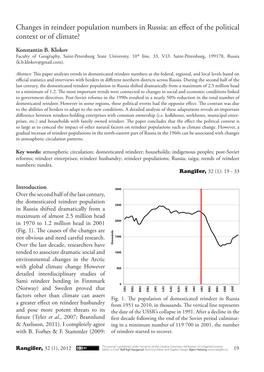 Changes in Reindeer Population Numbers in Russia: an Effect of the Political Context Or of Climate?