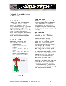 AIDA-Tech Vol. 2 Hydraulic Overload Protection HOLP