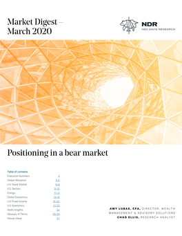 Market Digest – March 2020