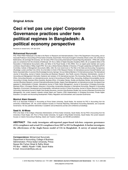 Ceci N'est Pas Une Pipe! Corporate Governance Practices Under Two