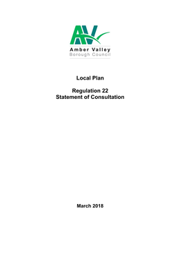 Local Plan Regulation 22 Statement of Consultation