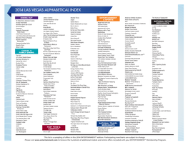 2014 Las Vegas Alphabetical Index